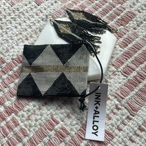 Brand new and hand made - Ink + Alloy bracelet and earring set